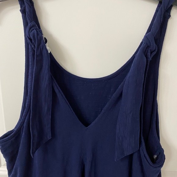Crown & Ivy Children's Blue Sleeveless Romper. Large. - Picture 6 of 8